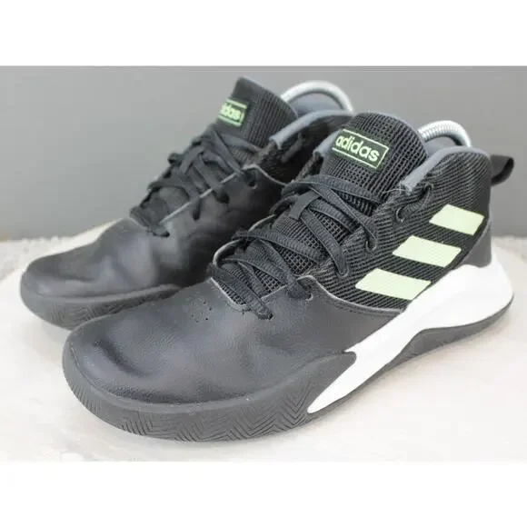 Adidas Cross Em Up 5 Basketball Shoes Youth 6 Black Green Athletic - Picture 3 of 7
